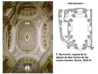 - Arte barroco -




F. Borromini, cúpula de la
Iglesia de San Carlos de las
cuatro fuentes. Roma, 1634-41
 