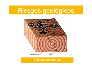 Riesgos geológicos
Riesgos endógenos
 