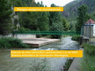 Riesgos exógenos. Inundaciones
Estación de aforo automático perteneciente a la red SAIH
(Sistema Automático de Información Hidrológica)
 