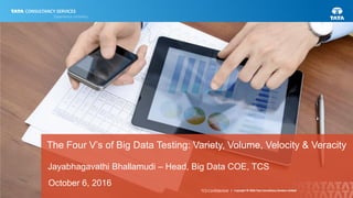 The Four V’s of Big Data Testing: Variety, Volume, Velocity, and ...