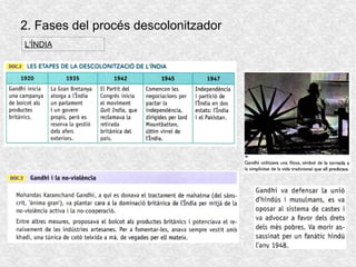 2. Fases del procés descolonitzador
L'ÍNDIA
 
