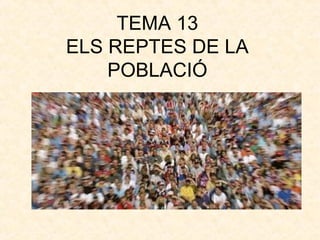 TEMA 13
ELS REPTES DE LA
POBLACIÓ
 