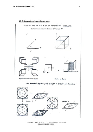 8

10. PERSPECTIVA CABALLERA

10.6. Consideraciones Generales

JULIAN

ARCO DIAZ - Arquitecto
DIBUJO ARQUIECTONICO I

Técnico

 