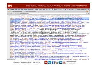 CONSTRUINDO UM MUNDO MELHOR POR MEIO DA INTERNET: www.conrado.com.br




                                                               @conradoadolpho
TURMA 14 - CERTIFICAÇÃO 8Ps – SÃO PAULO                        conrado@8ps.com
 