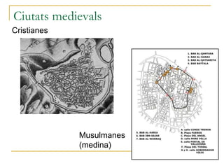 Ciutats medievals
Cristianes
Musulmanes
(medina)
 