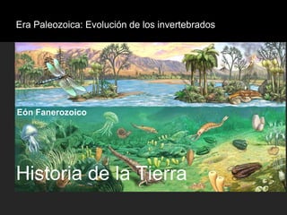 Eón Fanerozoico
Historia de la Tierra
Era Paleozoica: Evolución de los invertebrados
 