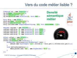 Vers du code métier lisible ? © OCTO Technology – Université du Système d’information Densité  sémantique métier 20% 