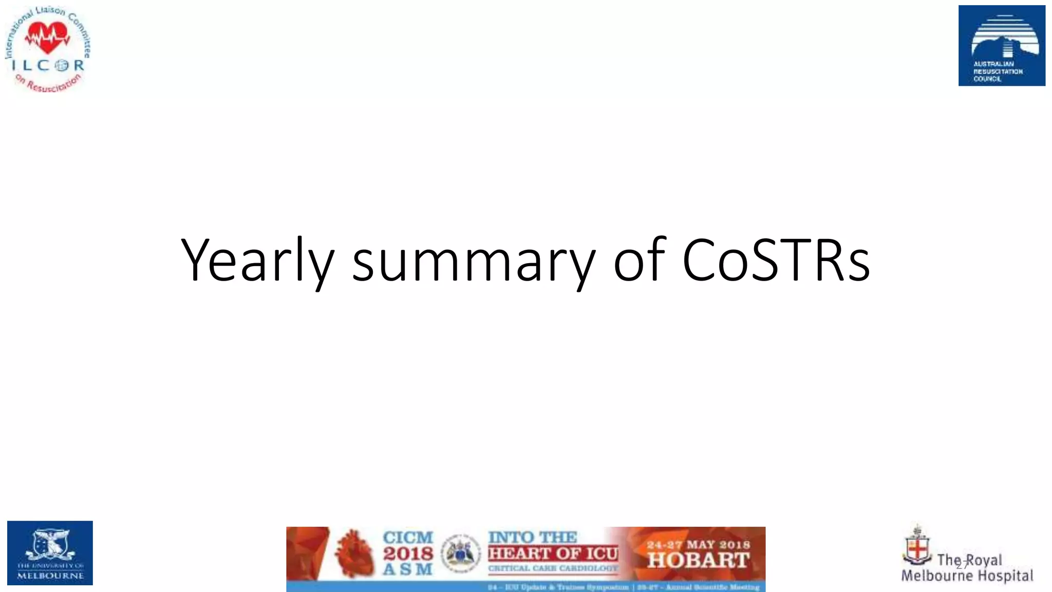 Yearly summary of CoSTRs
27
 