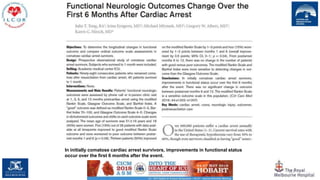 117
In initially comatose cardiac arrest survivors, improvements in functional status
occur over the first 6 months after the event.
 