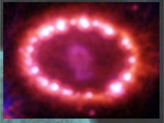 Tema 1: La tierra en el universo 
NOVAS Y SUPERNOVAS 
Son estrellas que explotan liberando en el espacio parte de su material. 
Durante un tiempo variable, su brillo aumenta de forma espectacular. 
Parece que ha nacido una estrella nueva. 
Una nova es una estrella que aumenta enormemente su brillo de forma 
súbita y después palidece lentamente, pero puede continuar existiendo 
durante cierto tiempo. Una supernova también, pero la explosión destruye 
o altera a la estrella. 
Las supernovas son mucho mas raras que las novas, que se observan con 
bastante frecuencia en las fotos. 
Las novas y las supernovas aportan materiales al Universo que servirán 
para formar nuevas estrellas. 
 