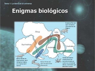 Tema 1: La tierra en el universo 
Enigmas biológicos 
 