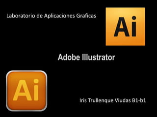 Laboratorio de Aplicaciones Graficas




                    Adobe Illustrator



                             Iris Trullenque Viudas B1-b1
 