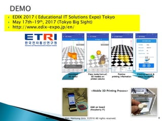  EDIX 2017 ( Educational IT Solutions Expo) Tokyo
 May 17th-19th, 2017 (Tokyo Big Sight)
 http://www.edix-expo.jp/en/
8Andrew Min-gyu Han, Hansung Univ. ©2016 All rights reserved.
 