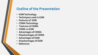 GSM VS CDMA | PPTX
