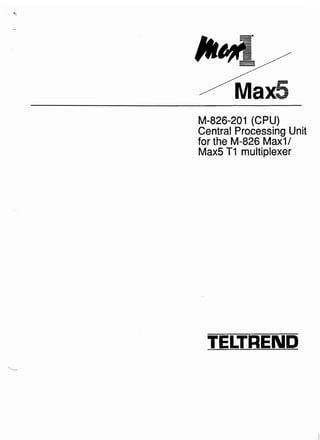 T1 Multiplexer Cpu Manual   Teltrend