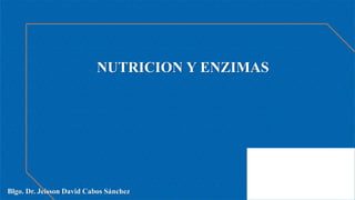 NUTRICION Y ENZIMAS
Blgo. Dr. Jeisson David Cabos Sánchez
 