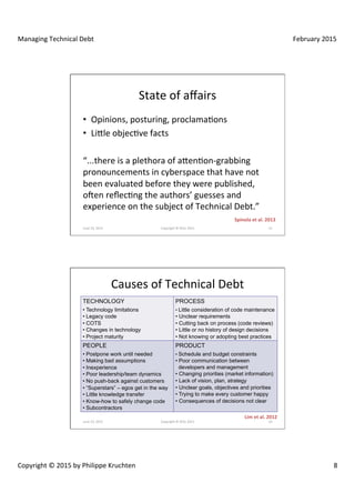 Managing Technical Debt | PDF