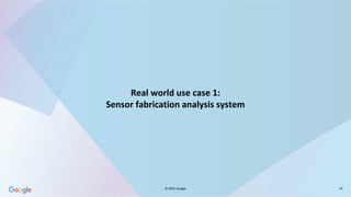 © 2025 Google 14
Real world use case 1:
Sensor fabrication analysis system
 