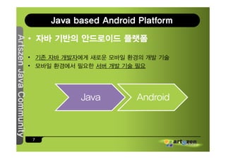 Java based Android Platform

                        • 자바 기반의 안드로이드 플랫폼
Ar
Ar
 rtszen Jav Comm
 rtszen Jav Comm



       ...