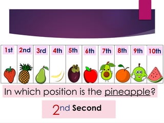 Fourth Fifth ORDINAL NUMBERS mathematics for learning.pptx