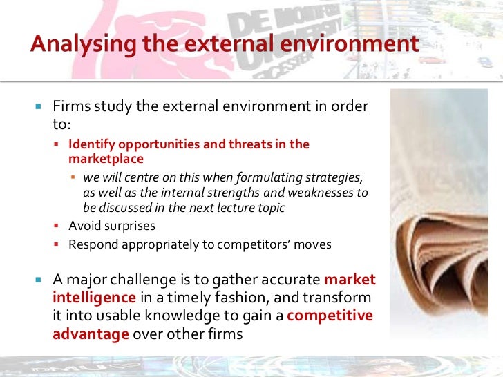 analysis of the external environment of analysis of the external environment of