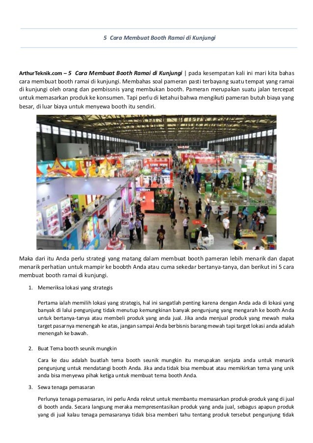 5 cara membuat booth ramai di kunjungi