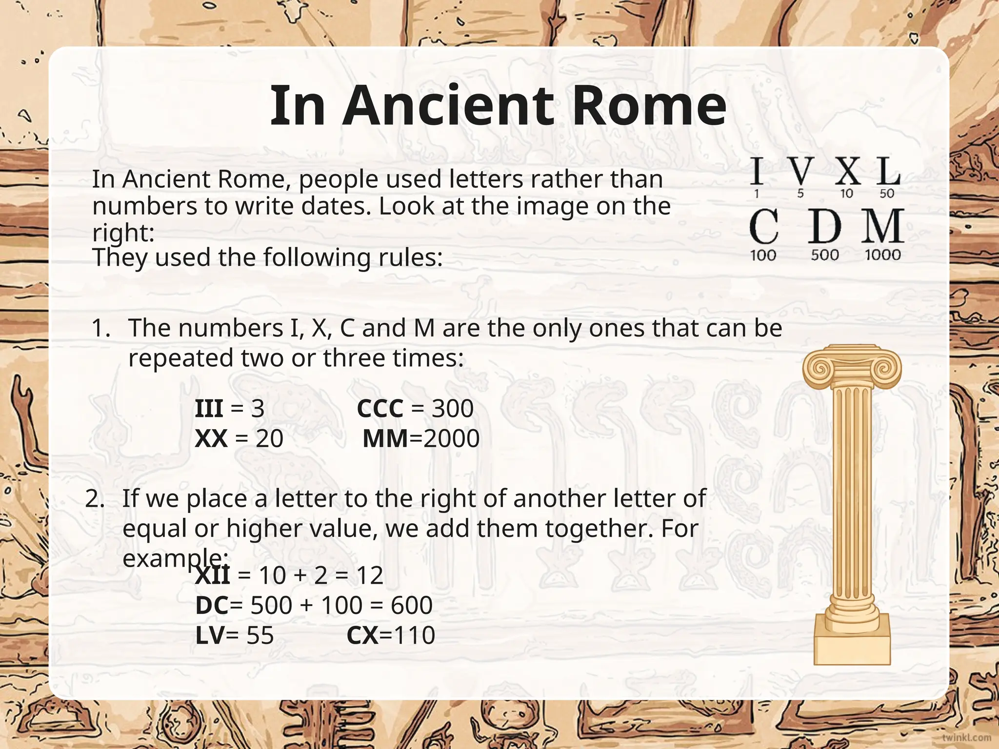 Other ways of counting Ancient Egypt and Rome | PPT