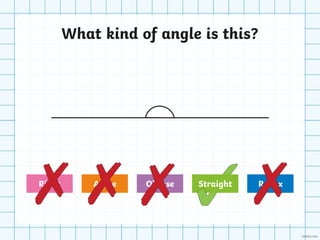 What kind of angle is this?
Reflex
Acute
Right Obtuse Straight
