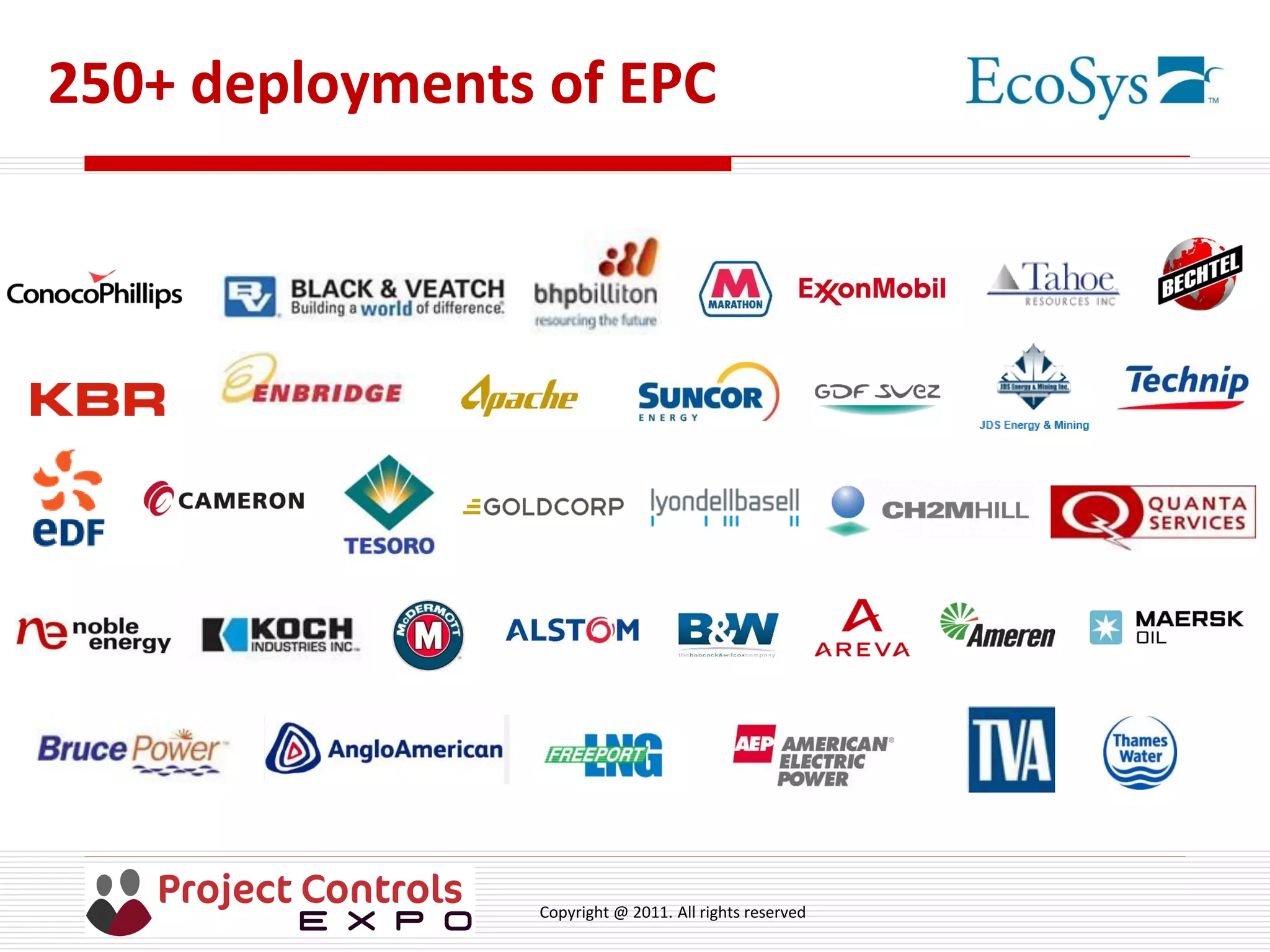 Copyright @ 2011. All rights reserved
250+ deployments of EPC
 