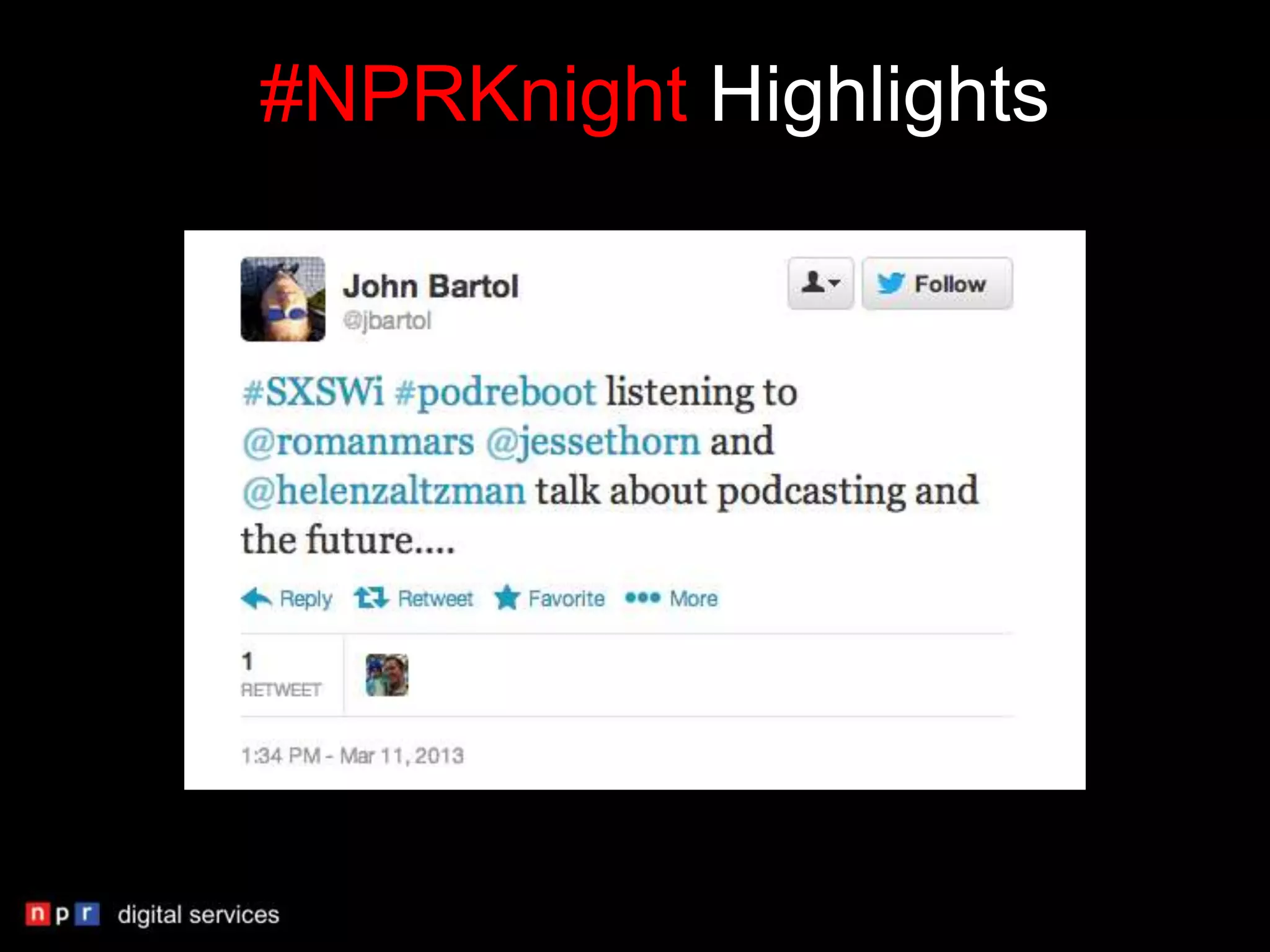 #NPRKnight Highlights
 