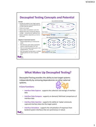 Decoupled System Interface Testing at FedEx | PDF