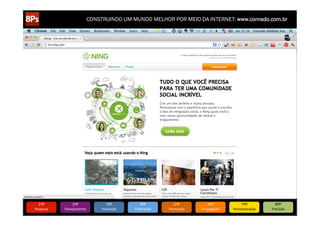 CONSTRUINDO UM MUNDO MELHOR POR MEIO DA INTERNET: www.conrado.com.br




   1ºP	
            2ºP	
             3ºP	
           4ºP	
           5ºP	
           6ºP	
              7ºP	
            8ºP	
  
Pesquisa	
     Planejamento	
      Produção	
     Publicação	
     Promoção	
     Propagação	
     Personalização	
     Precisão	
  
 