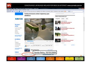 CONSTRUINDO UM MUNDO MELHOR POR MEIO DA INTERNET: www.conrado.com.br




   1ºP	
            2ºP	
             3ºP	
           4ºP	
           5ºP	
           6ºP	
              7ºP	
            8ºP	
  
Pesquisa	
     Planejamento	
      Produção	
     Publicação	
     Promoção	
     Propagação	
     Personalização	
     Precisão	
  
 