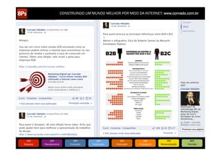 CONSTRUINDO UM MUNDO MELHOR POR MEIO DA INTERNET: www.conrado.com.br




   1ºP	
            2ºP	
             3ºP	
           4ºP	
           5ºP	
           6ºP	
              7ºP	
            8ºP	
  
Pesquisa	
     Planejamento	
      Produção	
     Publicação	
     Promoção	
     Propagação	
     Personalização	
     Precisão	
  
 