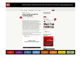 CONSTRUINDO UM MUNDO MELHOR POR MEIO DA INTERNET: www.conrado.com.br




   1ºP	
            2ºP	
             3ºP	
           4ºP	
           5ºP	
           6ºP	
              7ºP	
            8ºP	
  
Pesquisa	
     Planejamento	
      Produção	
     Publicação	
     Promoção	
     Propagação	
     Personalização	
     Precisão	
  
 