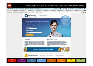 CONSTRUINDO UM MUNDO MELHOR POR MEIO DA INTERNET: www.conrado.com.br




   1ºP	
            2ºP	
             3ºP	
           4ºP	
           5ºP	
           6ºP	
              7ºP	
            8ºP	
  
Pesquisa	
     Planejamento	
      Produção	
     Publicação	
     Promoção	
     Propagação	
     Personalização	
     Precisão	
  
 