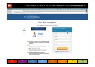 CONSTRUINDO UM MUNDO MELHOR POR MEIO DA INTERNET: www.conrado.com.br




   1ºP	
            2ºP	
             3ºP	
           4ºP	
           5ºP	
           6ºP	
              7ºP	
            8ºP	
  
Pesquisa	
     Planejamento	
      Produção	
     Publicação	
     Promoção	
     Propagação	
     Personalização	
     Precisão	
  
 