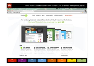 CONSTRUINDO UM MUNDO MELHOR POR MEIO DA INTERNET: www.conrado.com.br




   1ºP	
            2ºP	
             3ºP	
           4ºP	
           5ºP	
           6ºP	
              7ºP	
            8ºP	
  
Pesquisa	
     Planejamento	
      Produção	
     Publicação	
     Promoção	
     Propagação	
     Personalização	
     Precisão	
  
 