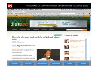 CONSTRUINDO UM MUNDO MELHOR POR MEIO DA INTERNET: www.conrado.com.br




  1ºP	
                 2ºP	
                  3ºP	
               4ºP	
            5ºP	
                 6ºP	
                   7ºP	
               8ºP	
  
  Autoridade	
  
Pesquisa	
                   Prova	
  Social	
  
                   Planejamento	
          Produção	
     CompromeCmento	
  
                                                                Publicação	
      Reciprocidade	
  
                                                                                 Promoção	
           Propagação	
  Escassez	
  
                                                                                                                           Personalização	
     Aﬁnidade	
  
                                                                                                                                                    Precisão	
  
 