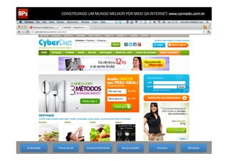 CONSTRUINDO UM MUNDO MELHOR POR MEIO DA INTERNET: www.conrado.com.br




  1ºP	
                 2ºP	
                  3ºP	
               4ºP	
            5ºP	
                 6ºP	
                   7ºP	
               8ºP	
  
  Autoridade	
  
Pesquisa	
                   Prova	
  Social	
  
                   Planejamento	
          Produção	
     CompromeCmento	
  
                                                                Publicação	
      Reciprocidade	
  
                                                                                 Promoção	
           Propagação	
  Escassez	
  
                                                                                                                           Personalização	
     Aﬁnidade	
  
                                                                                                                                                    Precisão	
  
 