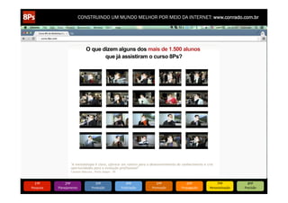 CONSTRUINDO UM MUNDO MELHOR POR MEIO DA INTERNET: www.conrado.com.br




   1ºP	
            2ºP	
             3ºP	
           4ºP	
           5ºP	
           6ºP	
              7ºP	
            8ºP	
  
Pesquisa	
     Planejamento	
      Produção	
     Publicação	
     Promoção	
     Propagação	
     Personalização	
     Precisão	
  
 