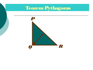 TeoremPythagoras
P
Q R
PR? PQ? QR?= +
 