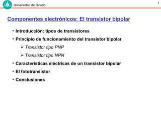 Componentes electrónicos: El transistor bipolar ,[object Object],[object Object],[object Object],[object Object],[object Object],[object Object],[object Object]