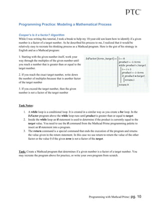 Programming with Mathcad Prime | PDF