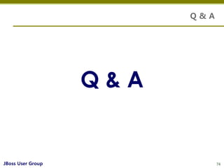 Q&A




                   Q&A


JBoss User Group               74
 