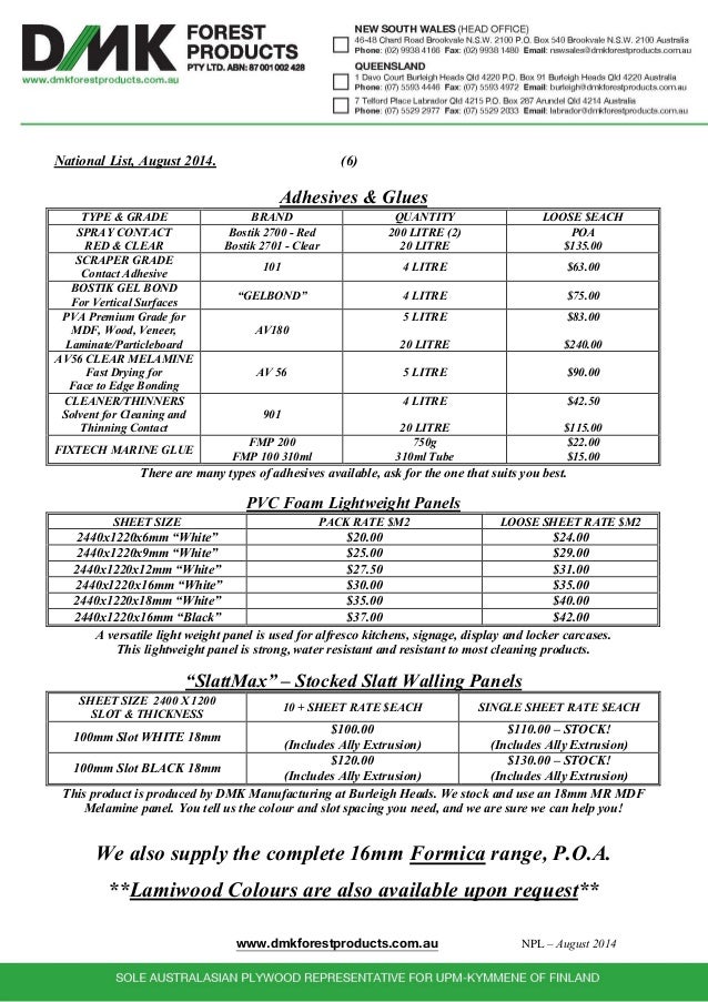 DMK Plywood Information, Sydney, Australia