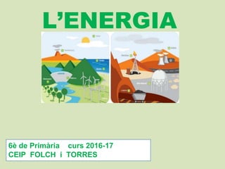 L’ENERGIA
6è de Primària curs 2016-17
CEIP FOLCH i TORRES
 