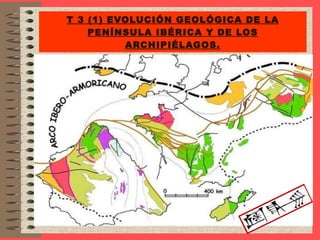 T 3 (1) EVOLUCIÓN GEOLÓGICA DE LA PENÍNSULA IBÉRICA Y DE LOS ARCHIPIÉLAGOS. 