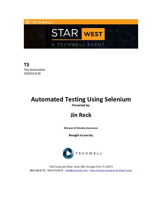 automated testing using selenium slideshare