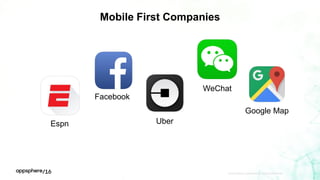 Mobile First Companies
APPDYNAMICS CONFIDENTIAL AND PROPRIETARY 4
Espn
Facebook
Uber
WeChat
Google Map
 